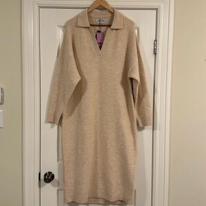 Smash + Tess Florence Cream Long Sleeve Sweater Dress sz M/L